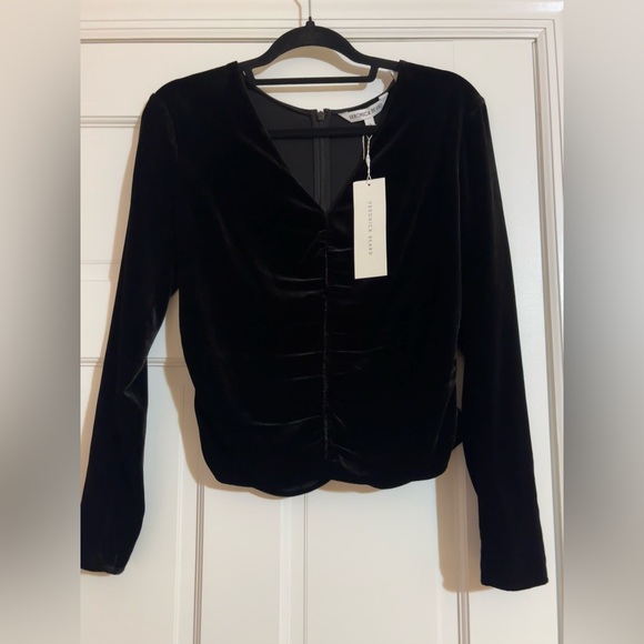 NWT Veronica Beard Pelona Velvet Ruched Top size 4 - Picture 11 of 11